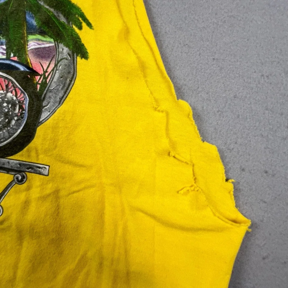 Vintage Myrtle Beach Bike Rally Tank Mens XL Yellow 2006 Custom Cut Muscle Tee